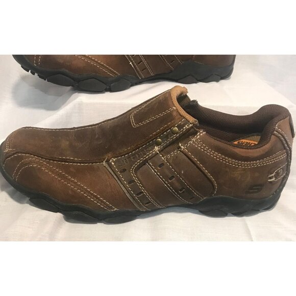 Skechers Men's Slip On Loafer Shoe Brown Relaxed Step Leather Size 7.5 - Picture 5 of 11